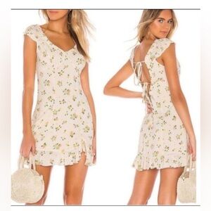 Free People Like a Lady Ivory Floral Mini Dress S